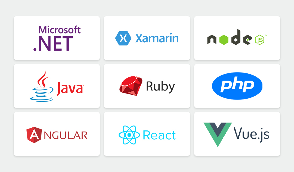 hire software developers in the technologies .NET, Xamarin, React, Angular